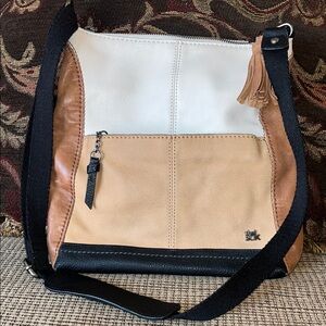 The SAK Three-Tone Leather Crossbody Bag - Cream, Tan & Black